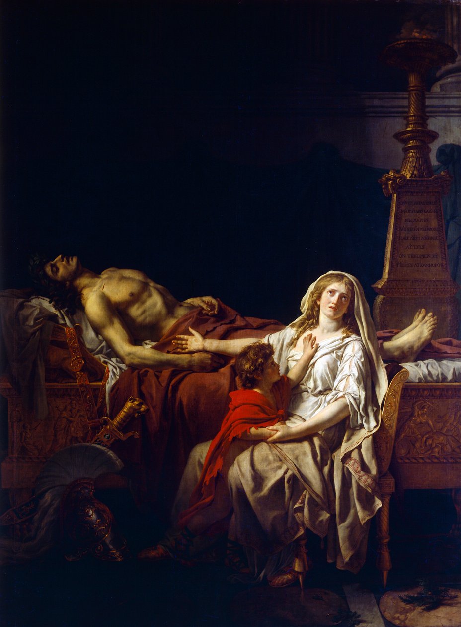 Andromache gyászolja Hector holttestét, Jacques-Louis David (1748-1825) alkotó: Jacques Louis (studio of) David