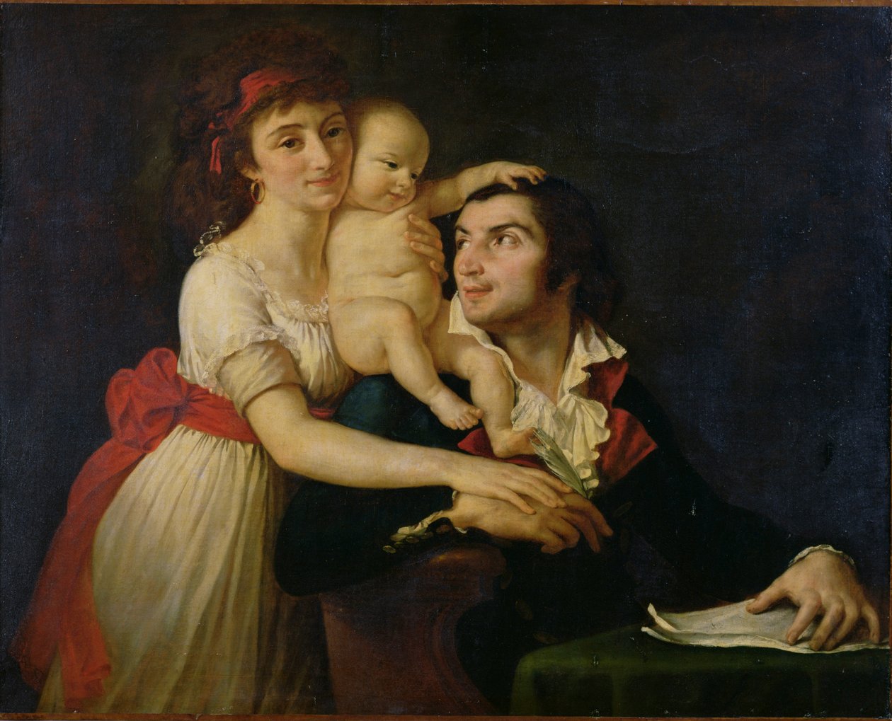 Camille Desmoulins (1760-94), felesége Lucile (1771-94) és fiuk Horace-Camille (1792-1825) 1792 körül (olaj, vászon) alkotó: Jacques Louis (workshop of) David