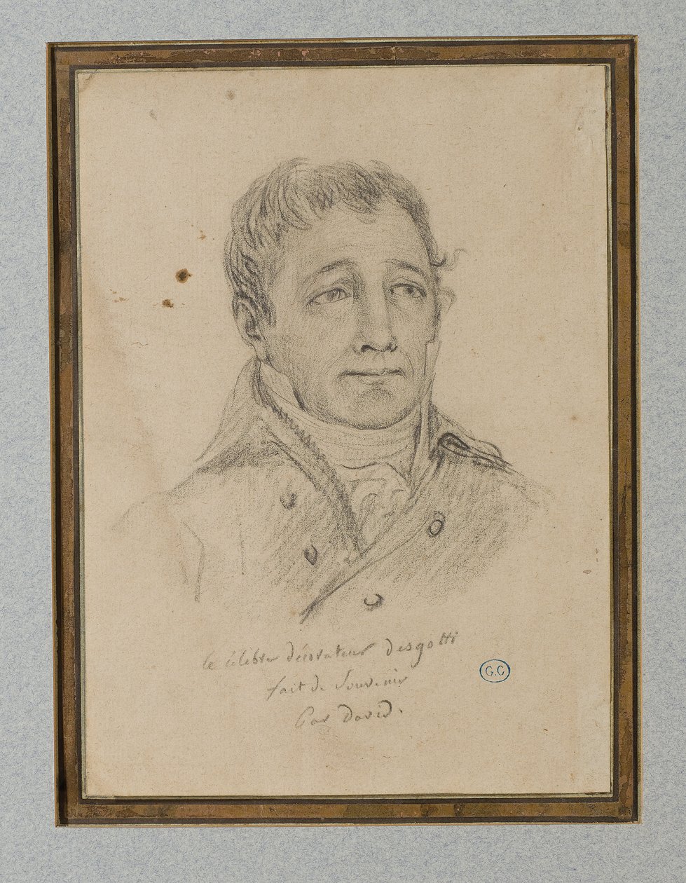 Ignace-Eugène-Marie Degotti portréja, 1815-25 körül (kréta világosbarna papíron) alkotó: Jacques Louis (workshop of) David