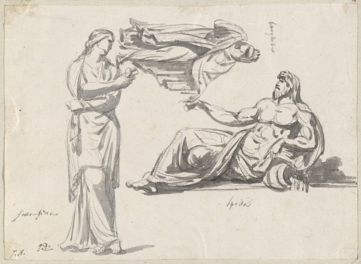 Egy folyóisten és két klasszikus szobor alkotó: Jacques Louis David