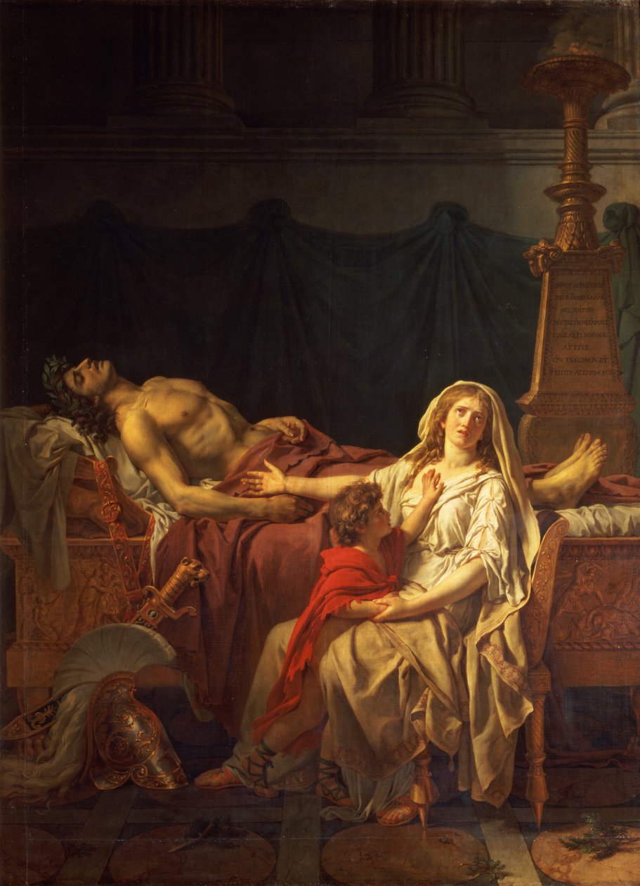 Andromache gyászolja Hectort alkotó: Jacques Louis David