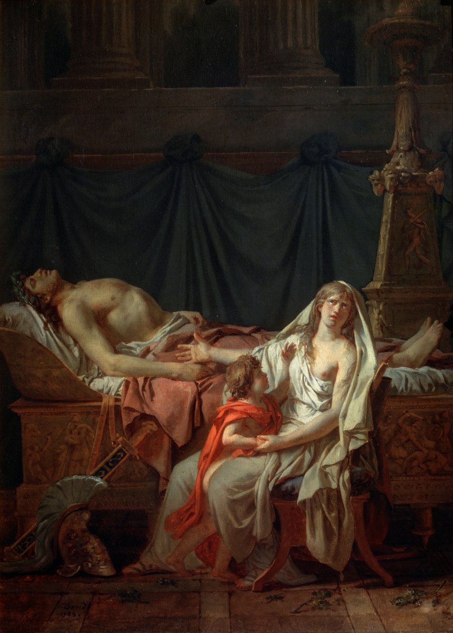 Andromache gyászolja Hectort, 1783. alkotó: Jacques Louis David