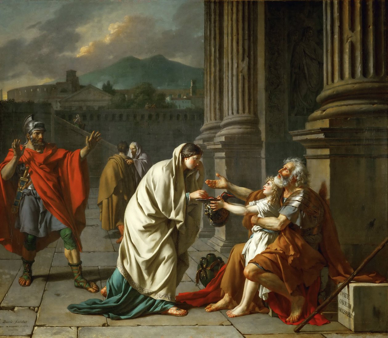 Belisarius alamizsnáért könyörgő alkotó: Jacques Louis David