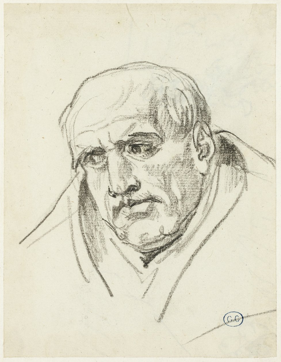 Egy idősebb férfi mellszobra alkotó: Jacques Louis David