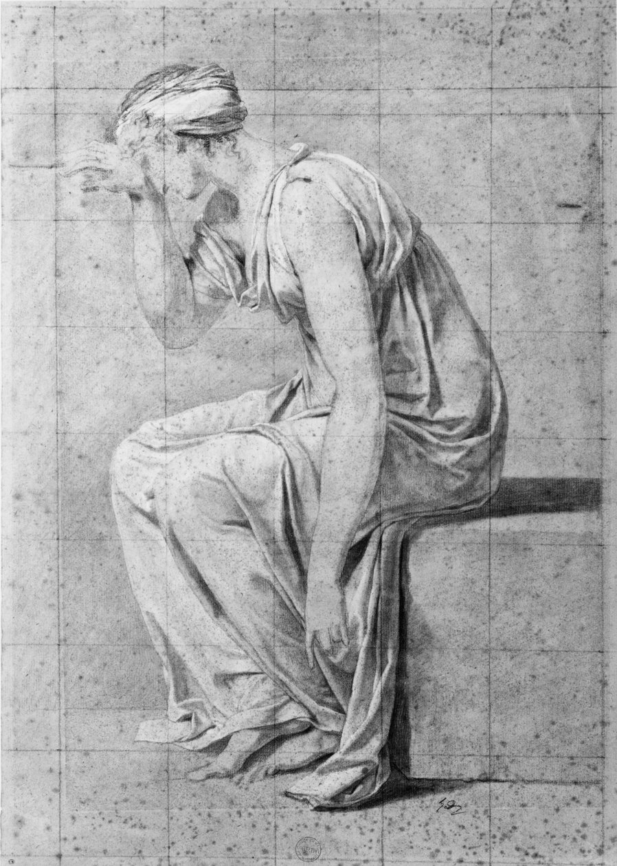 Camilla, „A horatii eskü” című tanulmány, 1785 körül alkotó: Jacques Louis David