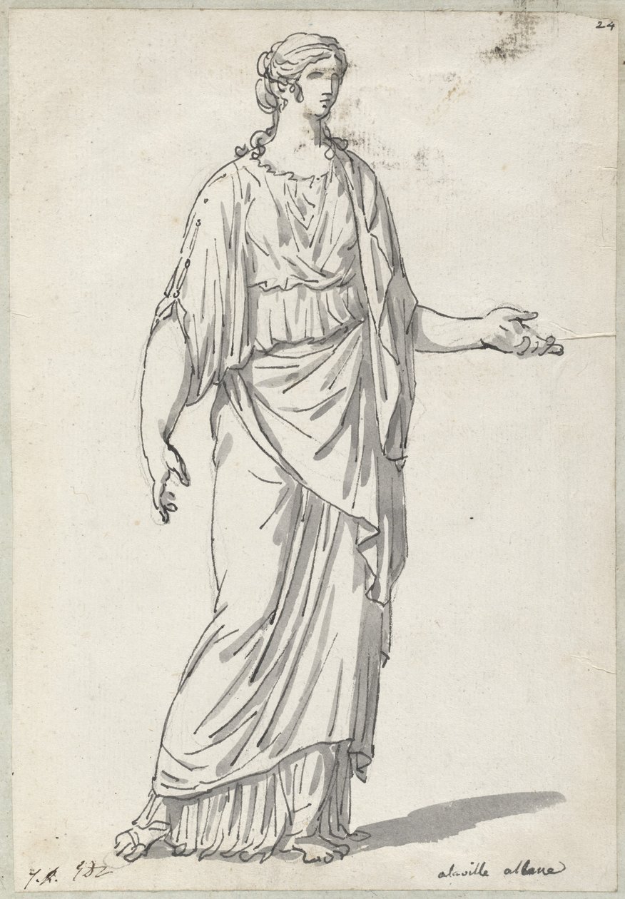 Klasszikus szobor egy kinyújtott karú nőről alkotó: Jacques Louis David