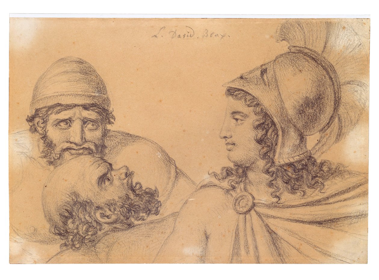 Holland: Harcos sisakkal és két szakállas férfival Sisakos harcos két szakállas férfival alkotó: Jacques Louis David