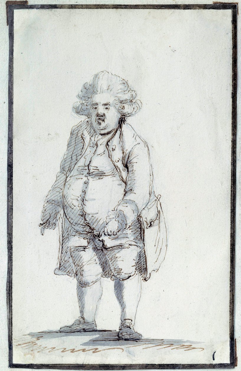 Francia forradalom: "" Caricature de Mirabeau-Tonneau"" Andre Boniface Louis Riquetti (1754-1792), de Mirabeau vikomt, akit "Mirabeau-Tonneau" (Mirabeau Tonneau) néven ismernek, testessége miatt a hordó becenevet kapta. Jacques Louis rajza barna tintával alkotó: Jacques Louis David