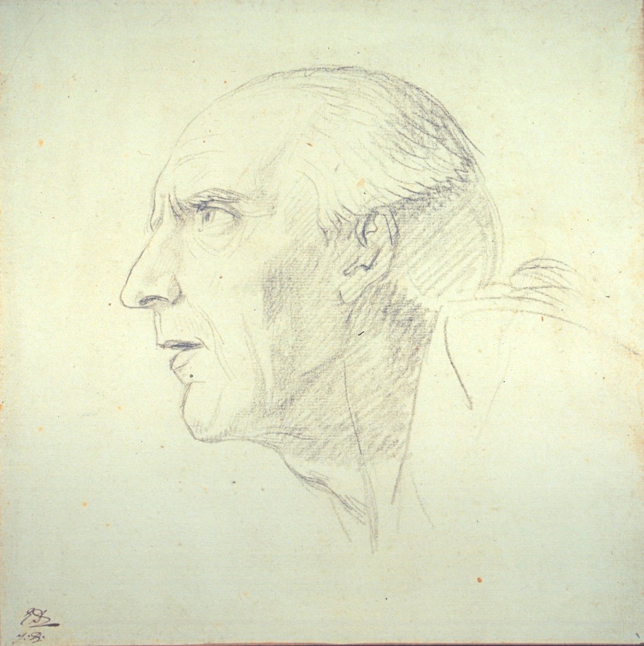 Egy öregember feje profilban alkotó: Jacques Louis David