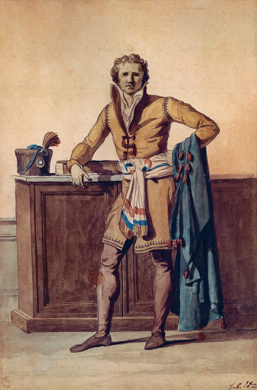 A francia polgár belső öltözete (akvarell) alkotó: Jacques Louis David