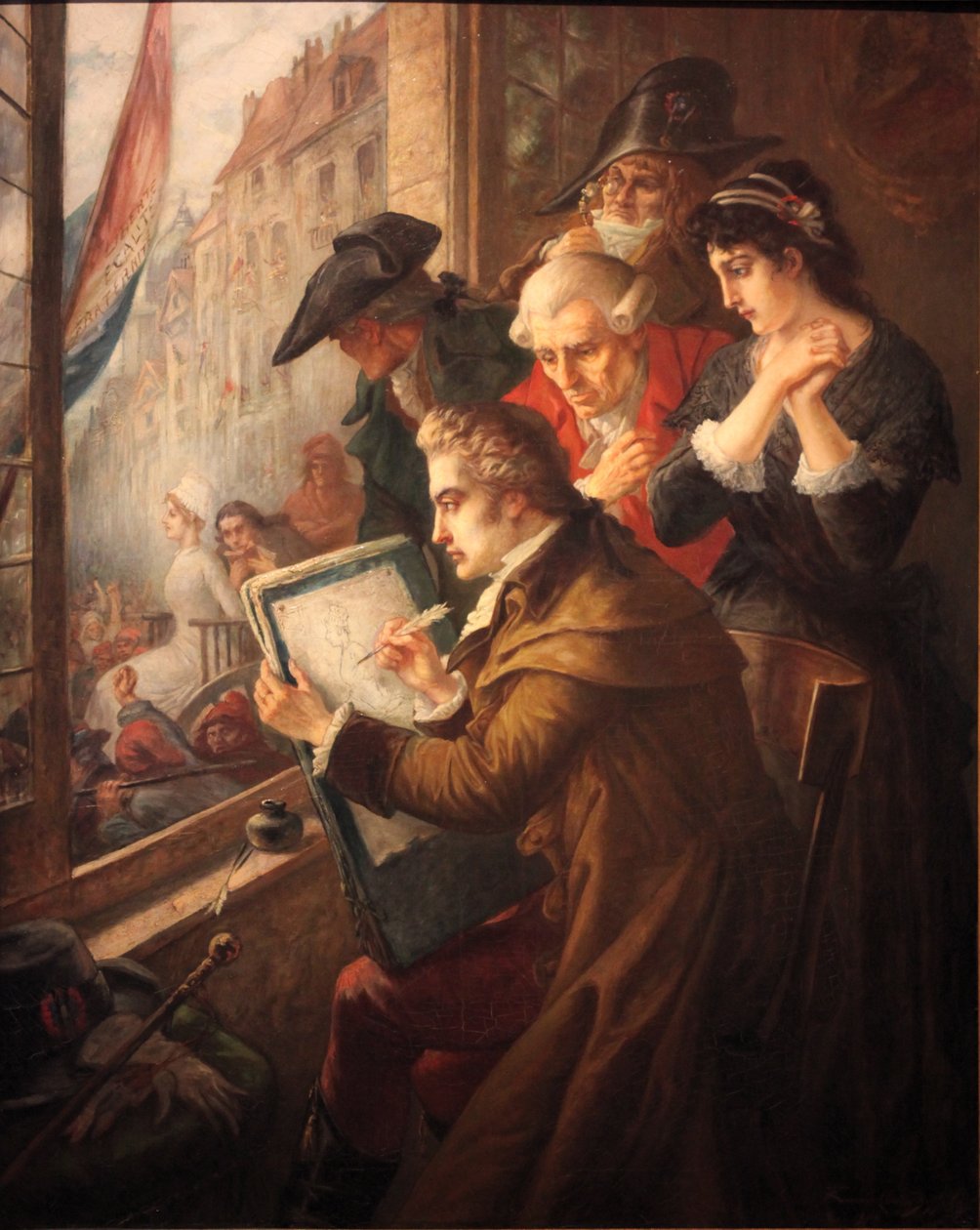 J. L. David lerajzolja Marie Antoinette-et a kivégzés felé vezető úton alkotó: Jacques Louis David