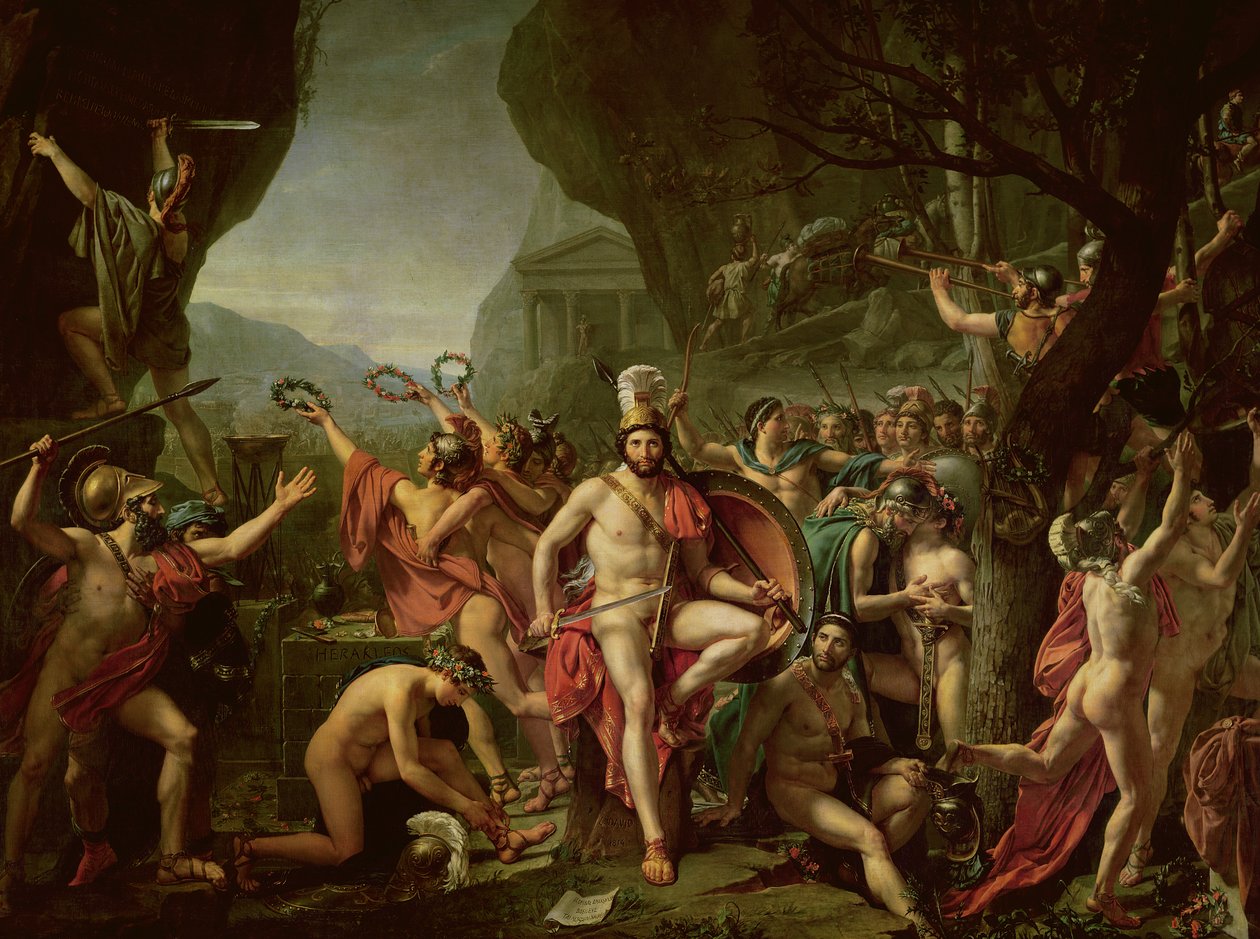 Leonidas Thermopylae-ban, ie 480 alkotó: Jacques Louis David