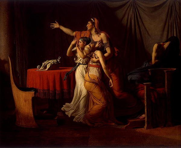 Lictorok, akik Brutusnak viszik fiai holttestét, 1789 alkotó: Jacques Louis David