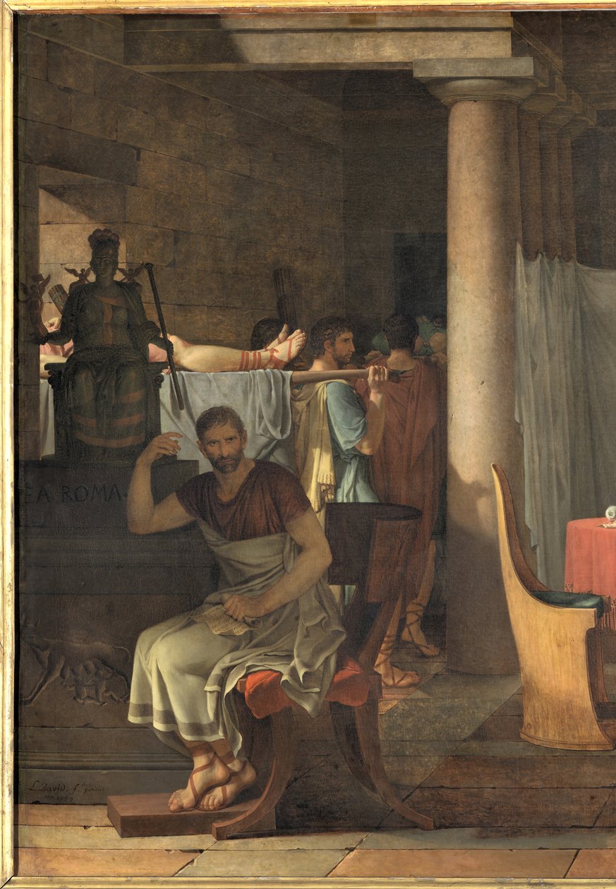 Lictorok, akik Brutusnak hordozzák fiai holttestét, 1789 alkotó: Jacques Louis David
