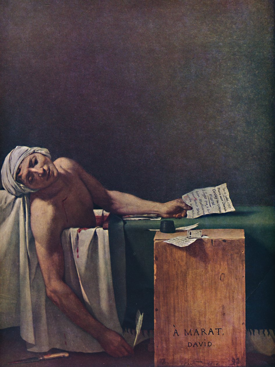 Marat assassiné, Marat halála, 1793, 1937. alkotó: Jacques Louis David