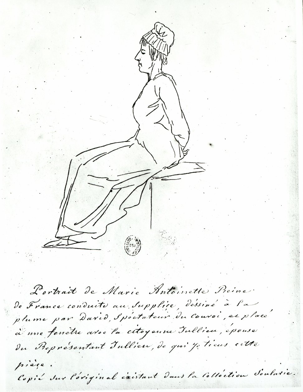 Marie-Antoinette (1755-93) kivégzése felé tart, 1793 alkotó: Jacques Louis David