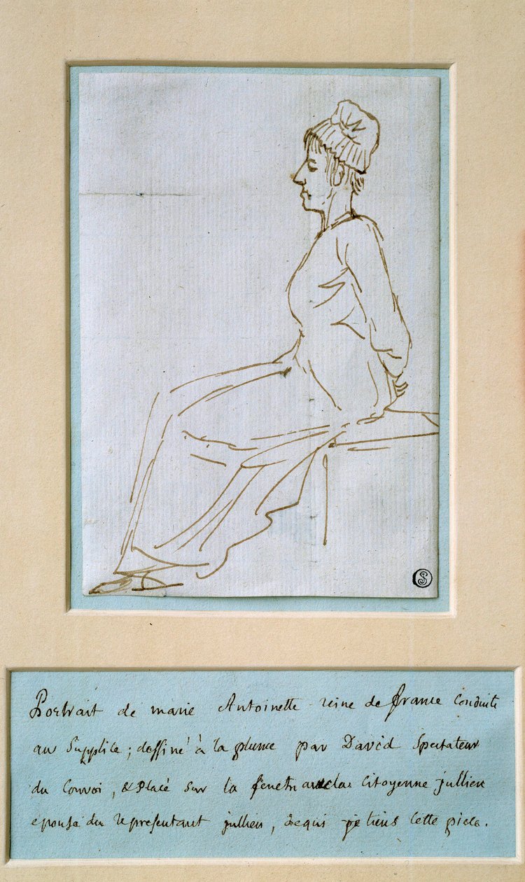 Marie Antoinette kínzáshoz vezetett (1755-1793). Jacques Louis David (1748-1825) rajza alkotó: Jacques Louis David