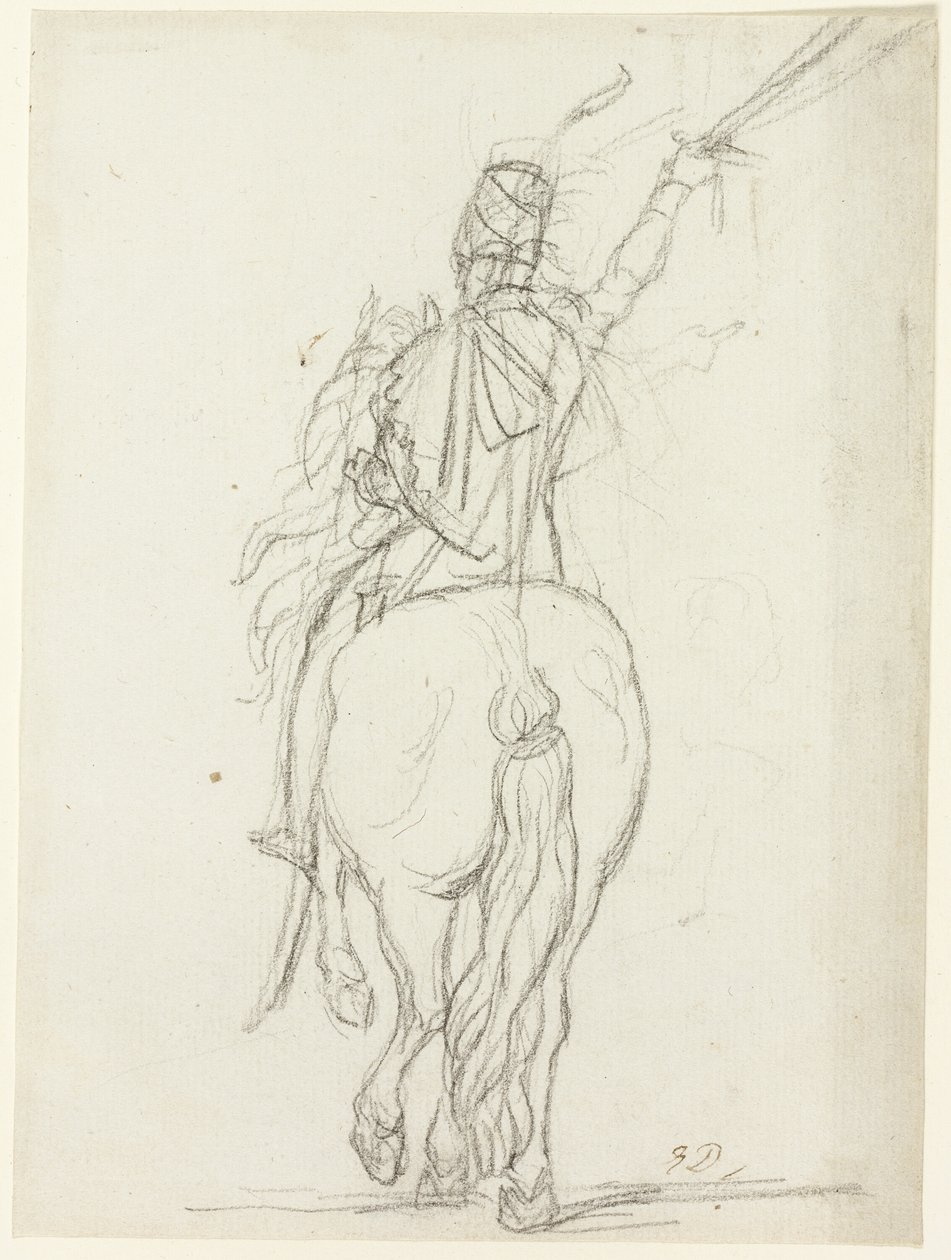 Lovas tiszt hátulról alkotó: Jacques Louis David