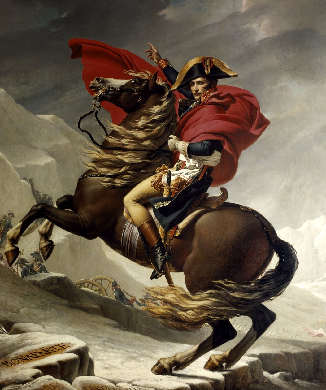 Bonaparte Napóleon átkelése az Alpokon a Grand Saint Bernardnál alkotó: Jacques Louis David