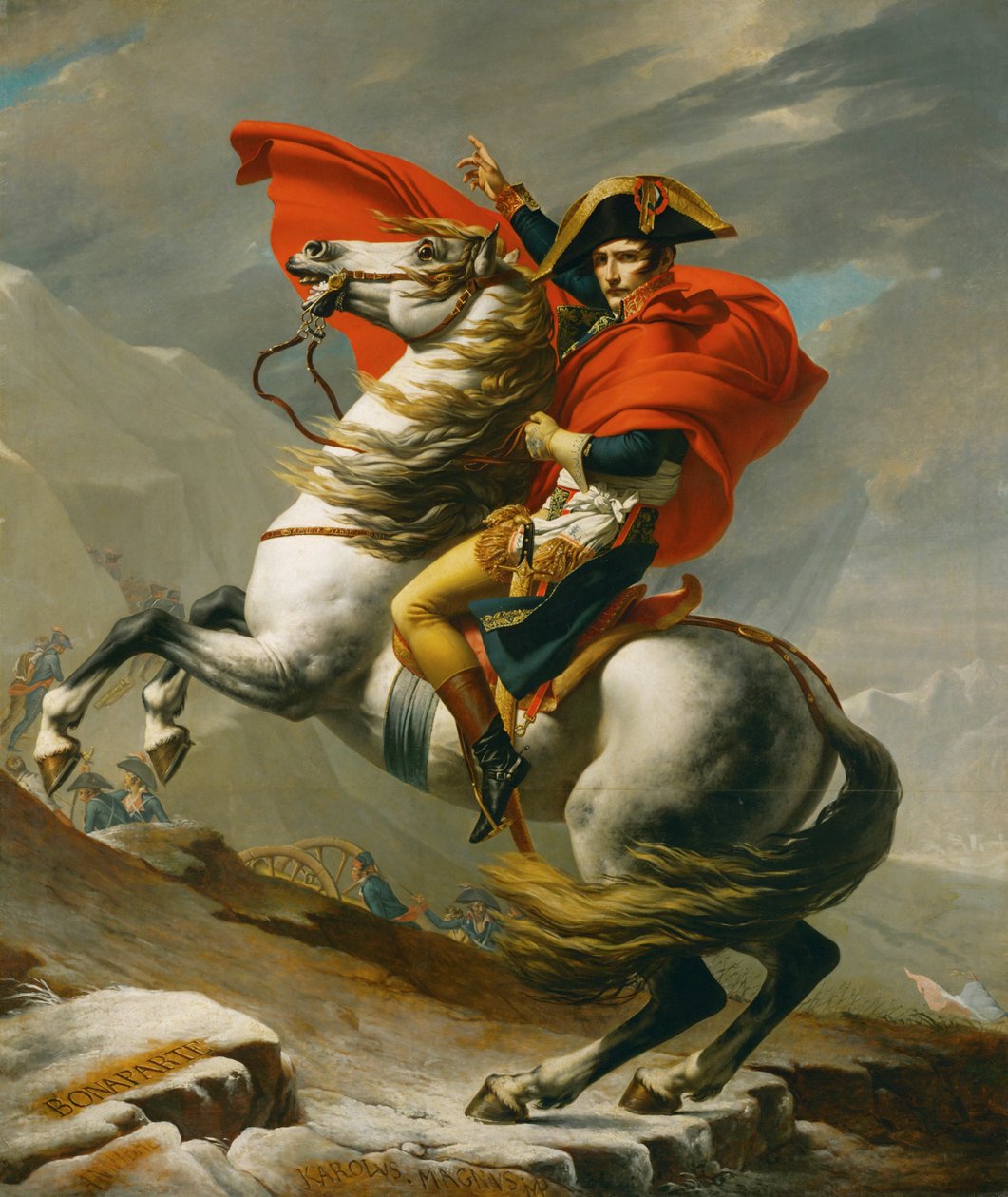 Napóleon átkelése a Saint Bernhard-hágón, az öt változat egyike... (olaj, vászon) alkotó: Jacques Louis David