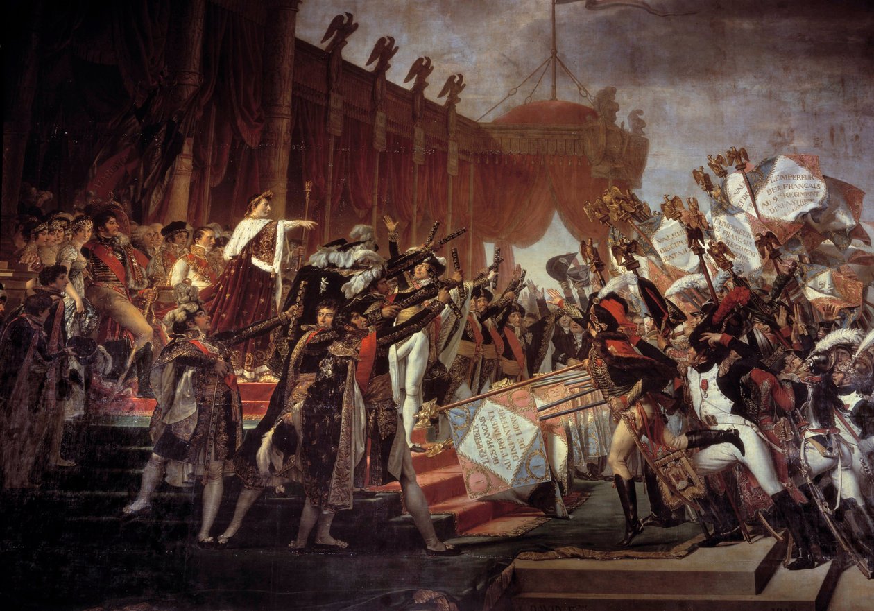 Az Armee esküje I. Napóleon császárnak (1769-1821) a sasok elosztása után a Champ de Marsban, 1804.05.12. Részlet. Jacques Louis David (1748-1825) festménye 19. század V. 6,1x9,3 m. alkotó: Jacques Louis David