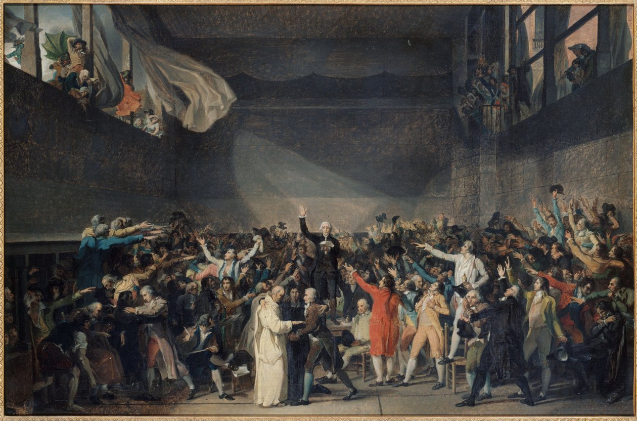Eskü a Jeu de Paume-ban, június 20. alkotó: Jacques Louis David