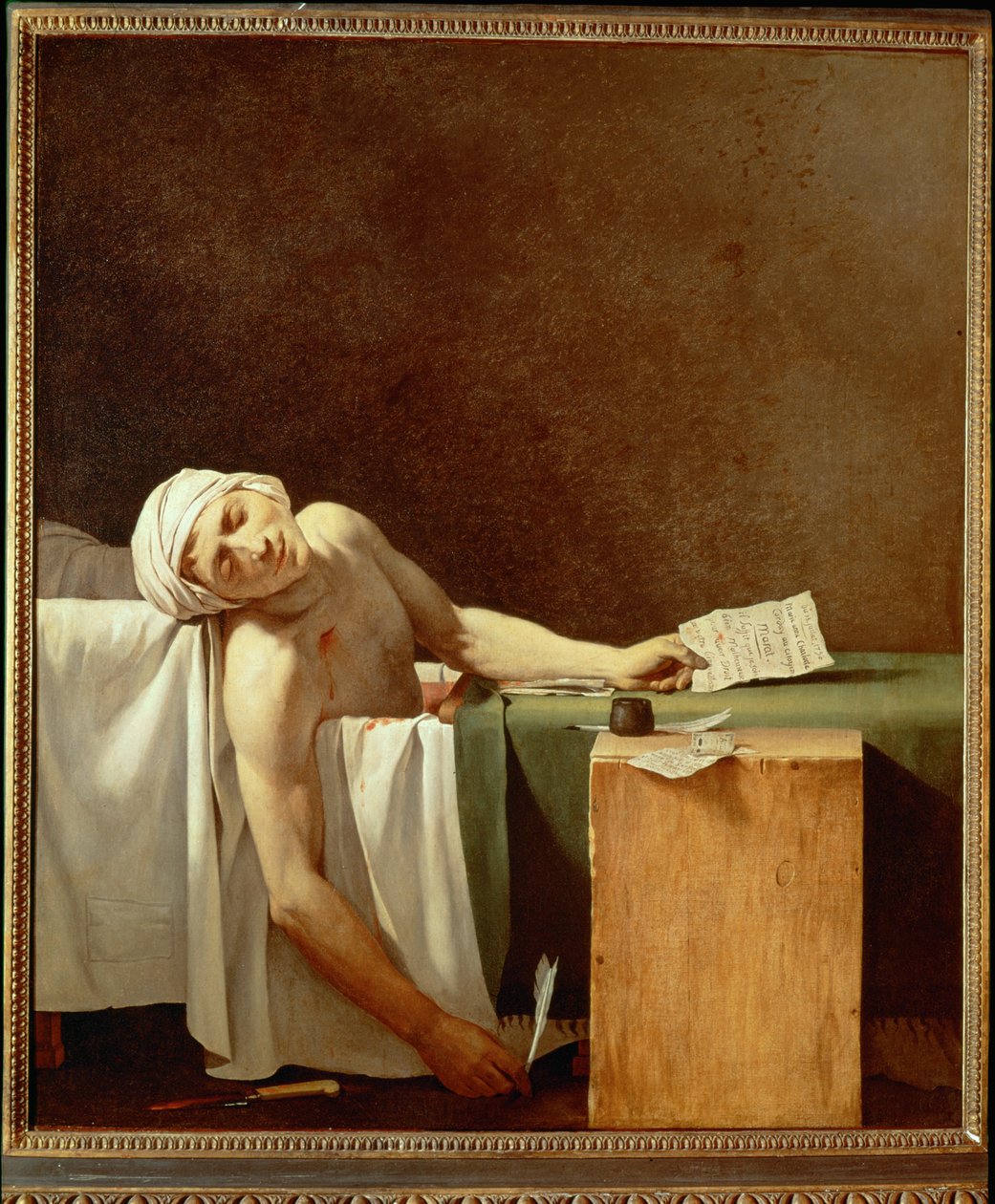 Paul Marat a fürdőben (festmény vászonra) alkotó: Jacques Louis David