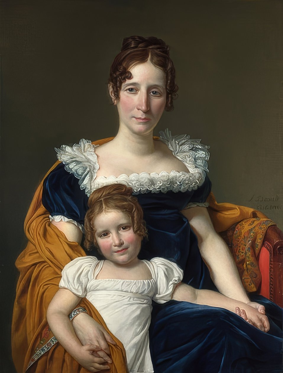 XIIIII. Vilán grófnő portréja lányával. 1816 alkotó: Jacques Louis David