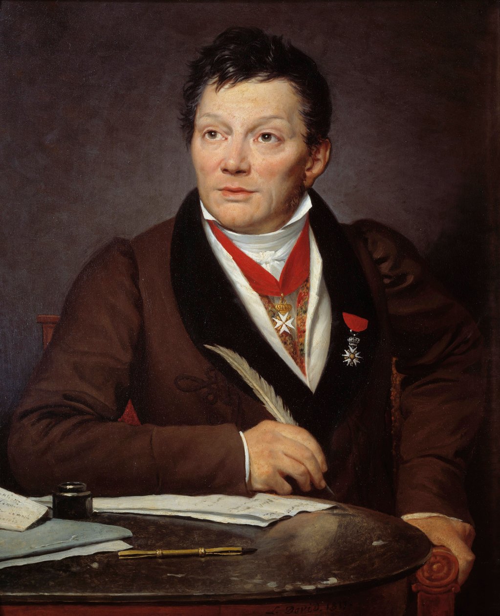 Alexandre Lenoir (1761-1839) régész és a Musee des Monuments francais kurátora portréja Jacques Louis David festménye (1748-1825) 1817 V. 0,76x0,62 m - Alexandre Lenoir (1761-1839), régész és az F Múzeum kurátora portréja alkotó: Jacques Louis David