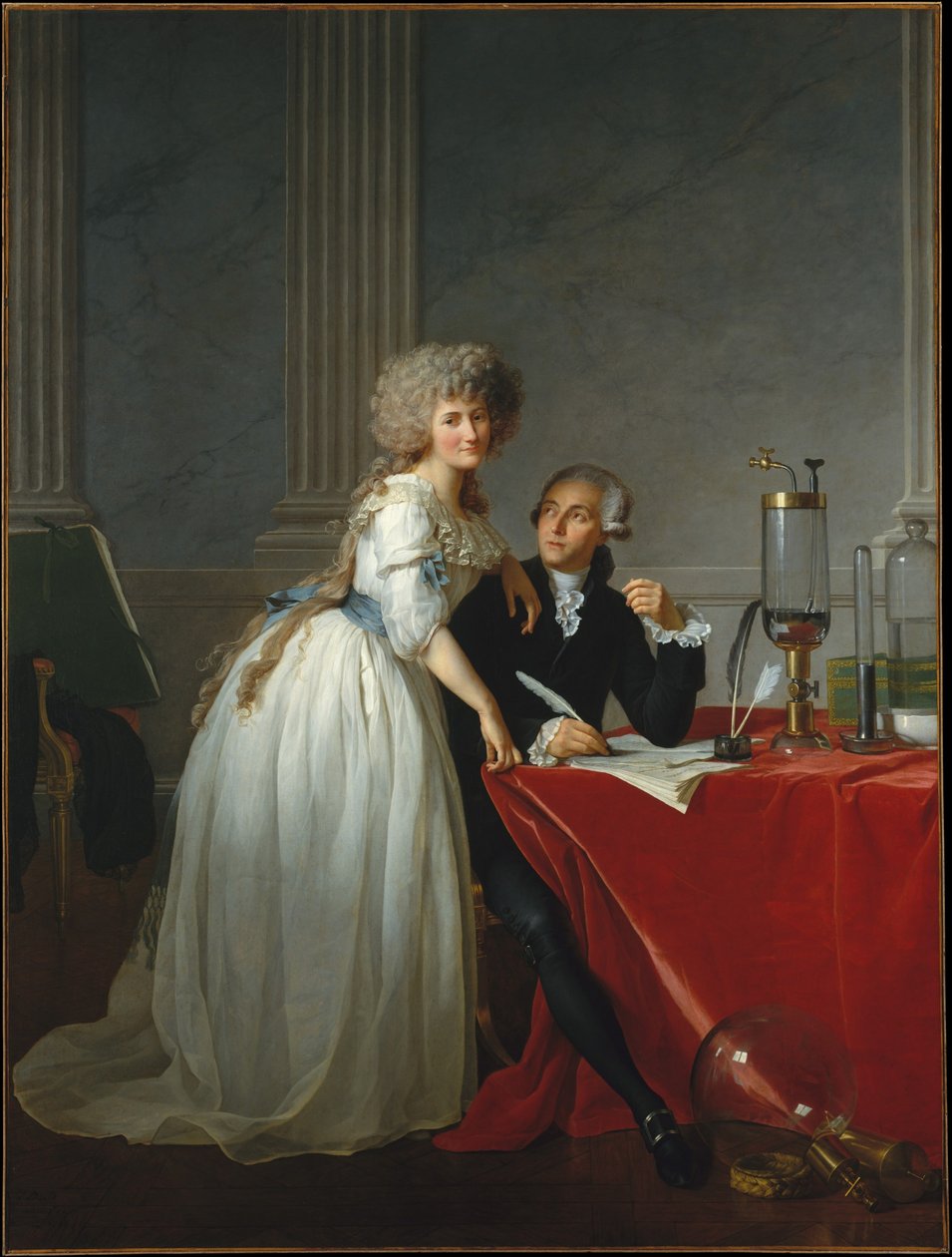 Monsieur de Lavoisier és felesége, Marie-Anne Pierrette Paulze vegyész portréja alkotó: Jacques Louis David