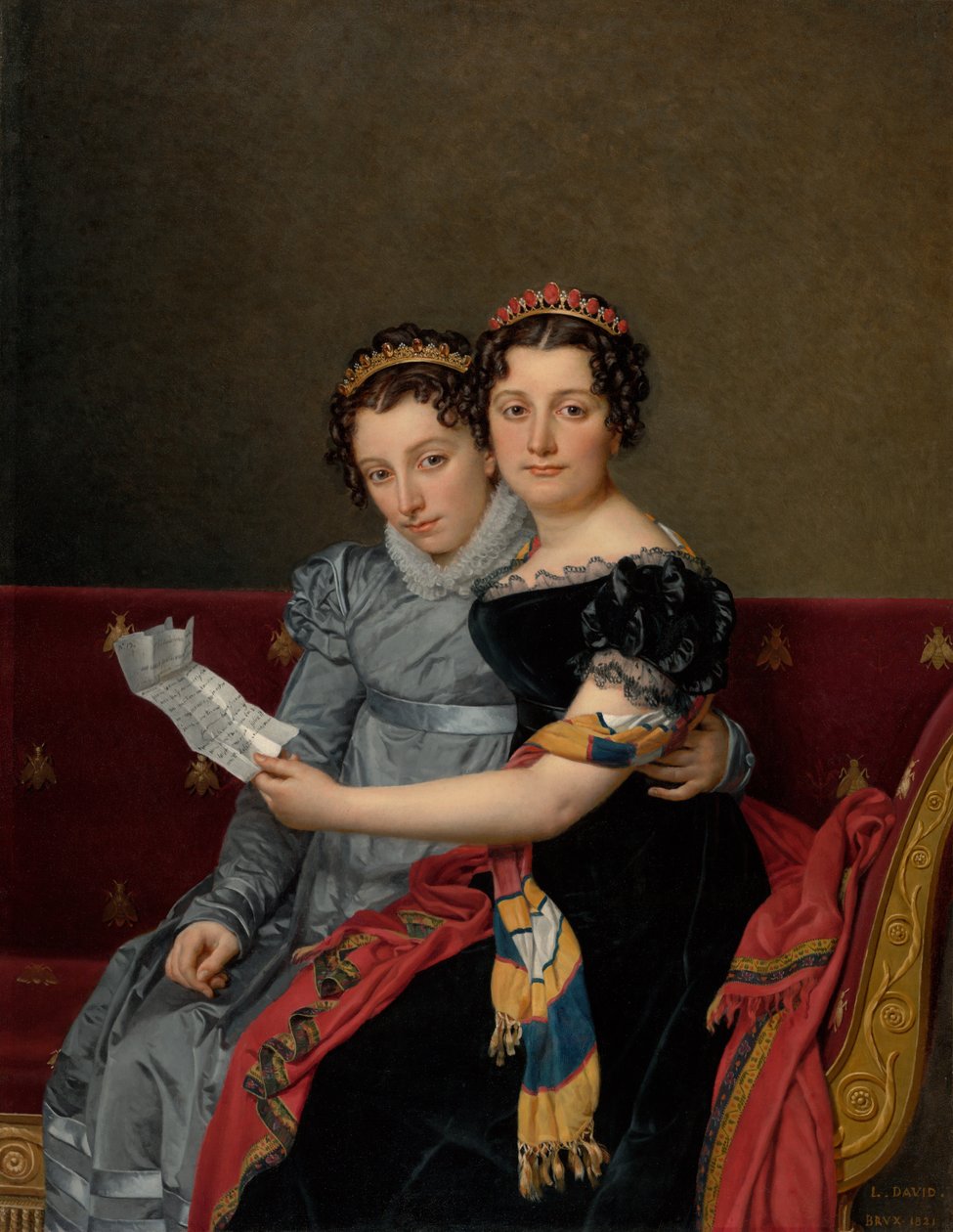 Zénaïde és Charlotte Bonaparte nővérek portréja alkotó: Jacques Louis David