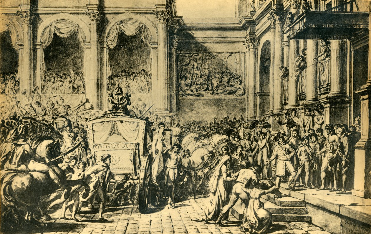 A császár és a császárné fogadása a Hôtel de Ville-ben, Párizs, 1804, 1921. alkotó: Jacques Louis David