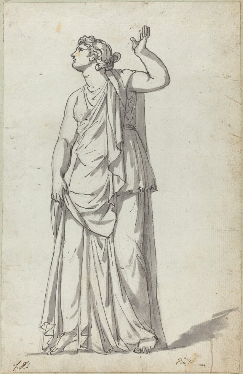 Római múzsa szobor (Anchyrrhoe) alkotó: Jacques Louis David