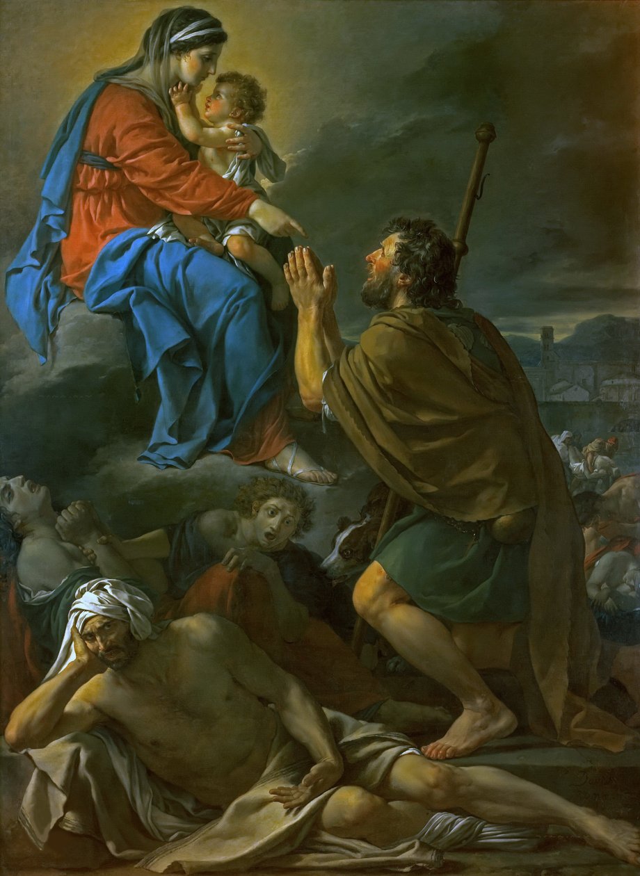Szent Rókus könyörög Szűz Máriának, hogy szabaduljon meg a pestistől, 1780. alkotó: Jacques Louis David