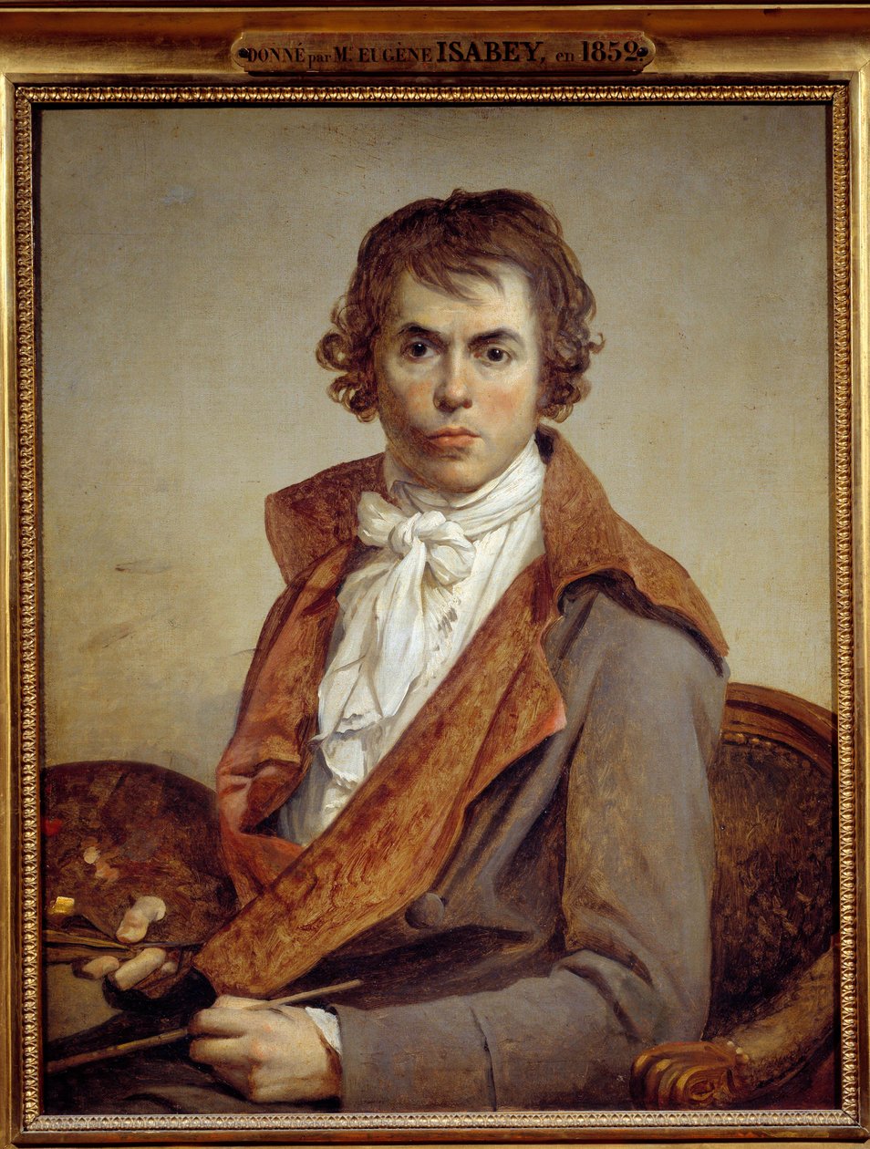 Jacques Louis David (1748-1825) önarcképfestménye 19. század V. 0,81x0,64 m – Jacques Louis David (1748-1825) önarcképe alkotó: Jacques Louis David