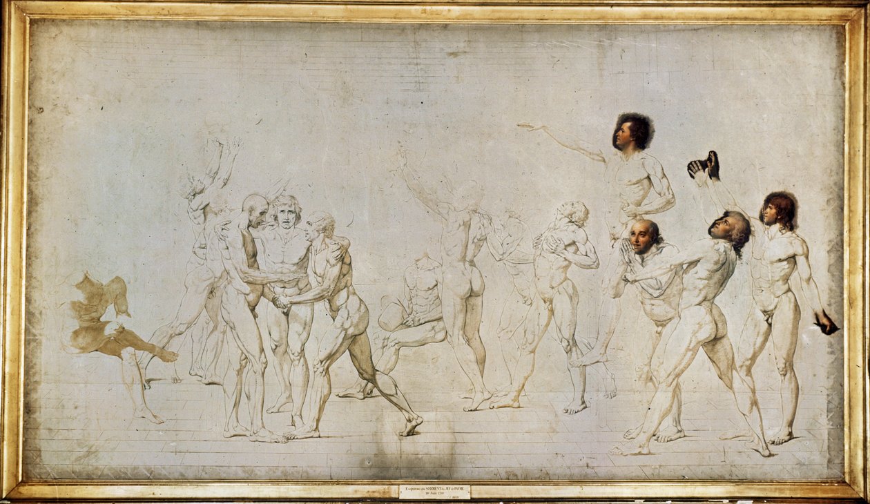 Vázlat a Jeu de Paume esküjéhez ... alkotó: Jacques Louis David