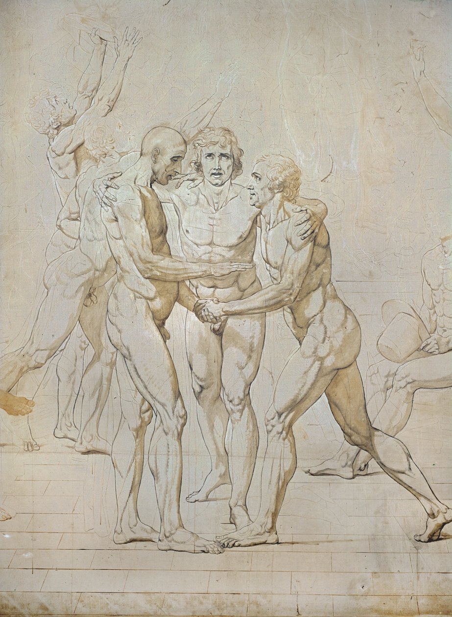 Vázlat a Jeu de Paume esküjéhez ... alkotó: Jacques Louis David