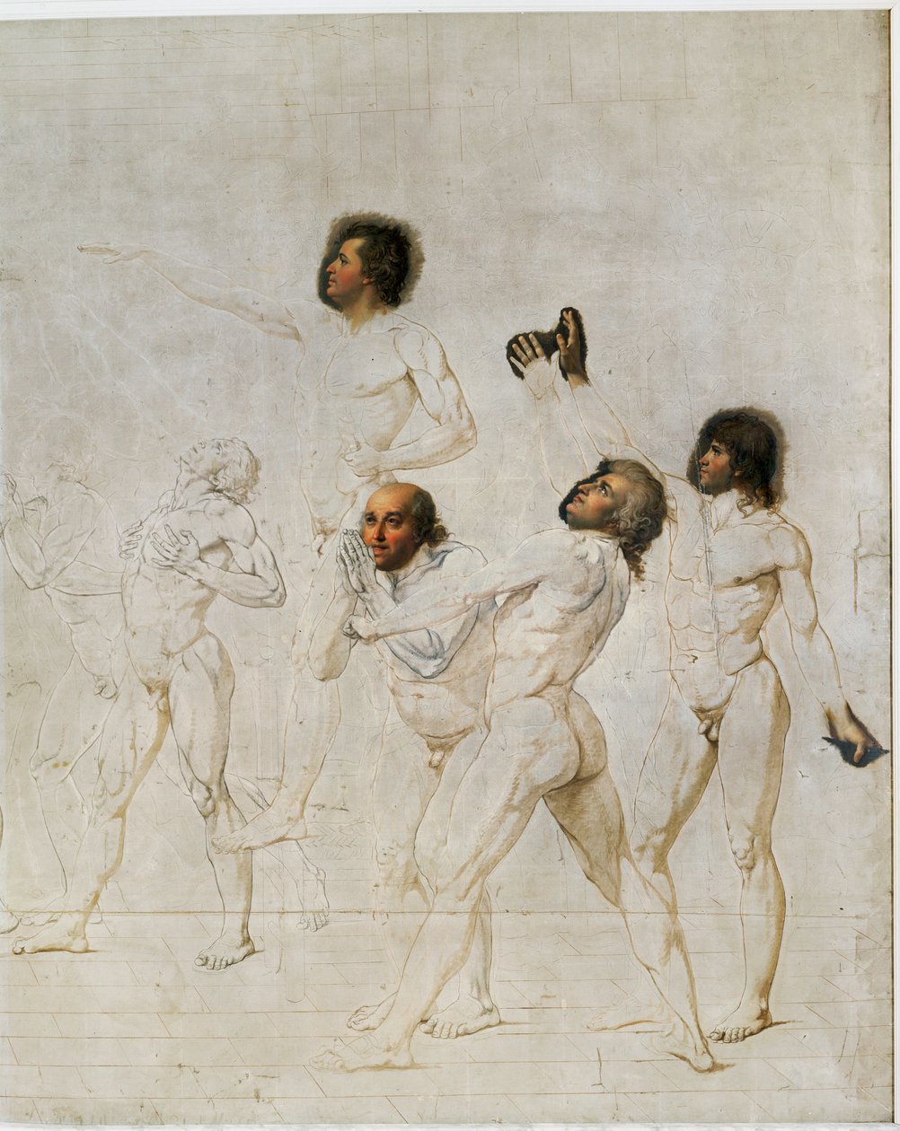 Vázlat a Jeu de Paume esküjéhez ... alkotó: Jacques Louis David