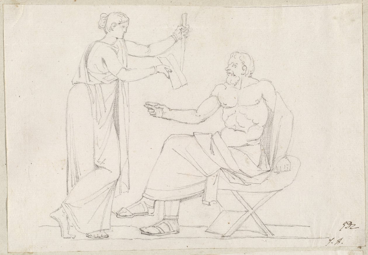 Szókratész és Diotime alkotó: Jacques Louis David