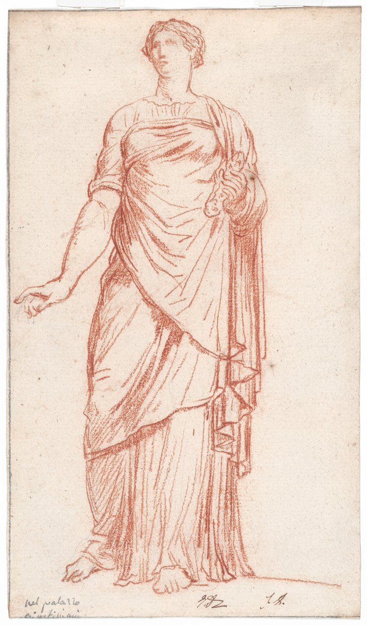 Flóra szobra elölről nézve a Palazzo Giustinianiban, Rómában alkotó: Jacques Louis David