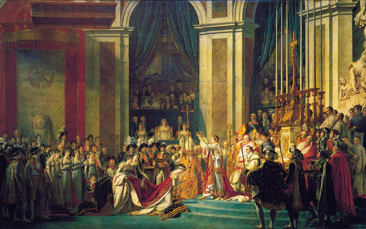 Napóleon koronázása a Notre-Dame de Paris-ban 1804. december 2-án, 1807. alkotó: Jacques Louis David