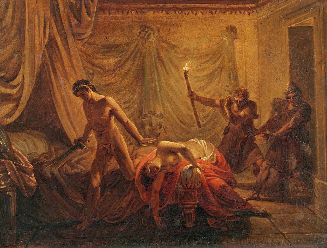 Cleonice halála (olaj, vászon, fára szerelve) A alkotó: Jacques Louis David