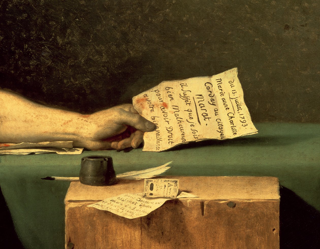 Marat halála (részlet), 1793 alkotó: Jacques Louis David
