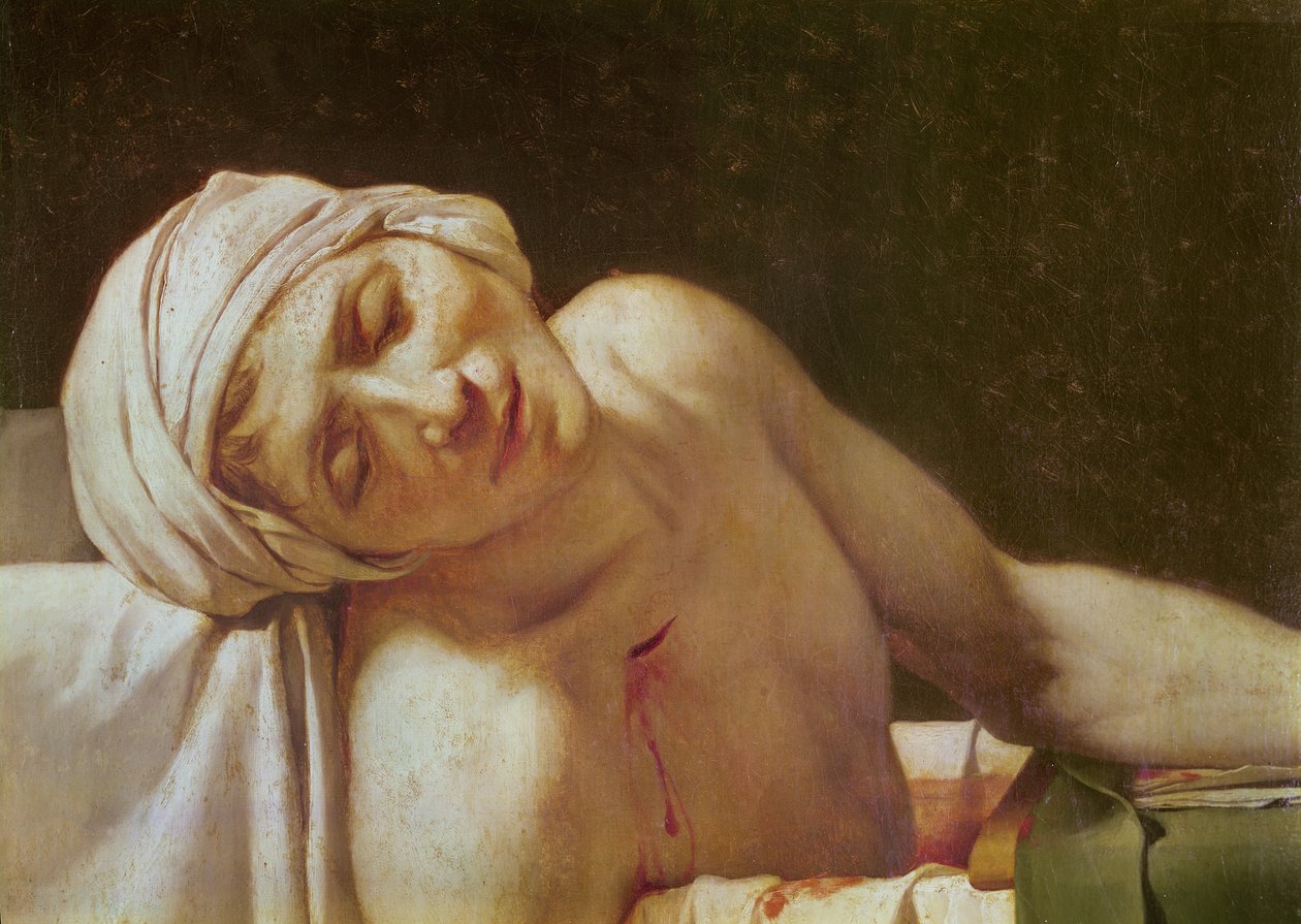 Az arc Marat halála részlete, 1793, olaj, vászon alkotó: Jacques Louis David