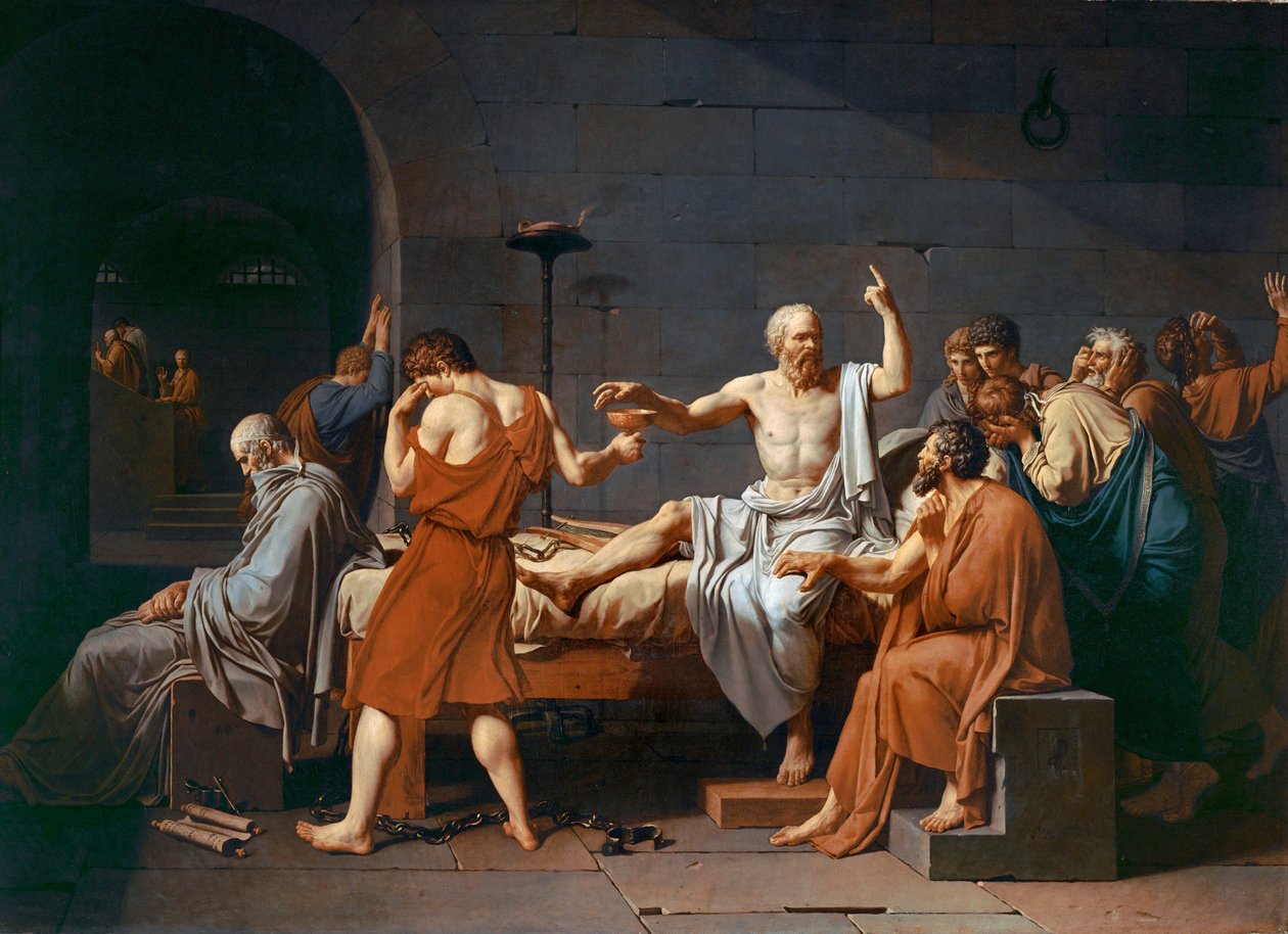 Szókratész halála (olaj, vászon) alkotó: Jacques Louis David