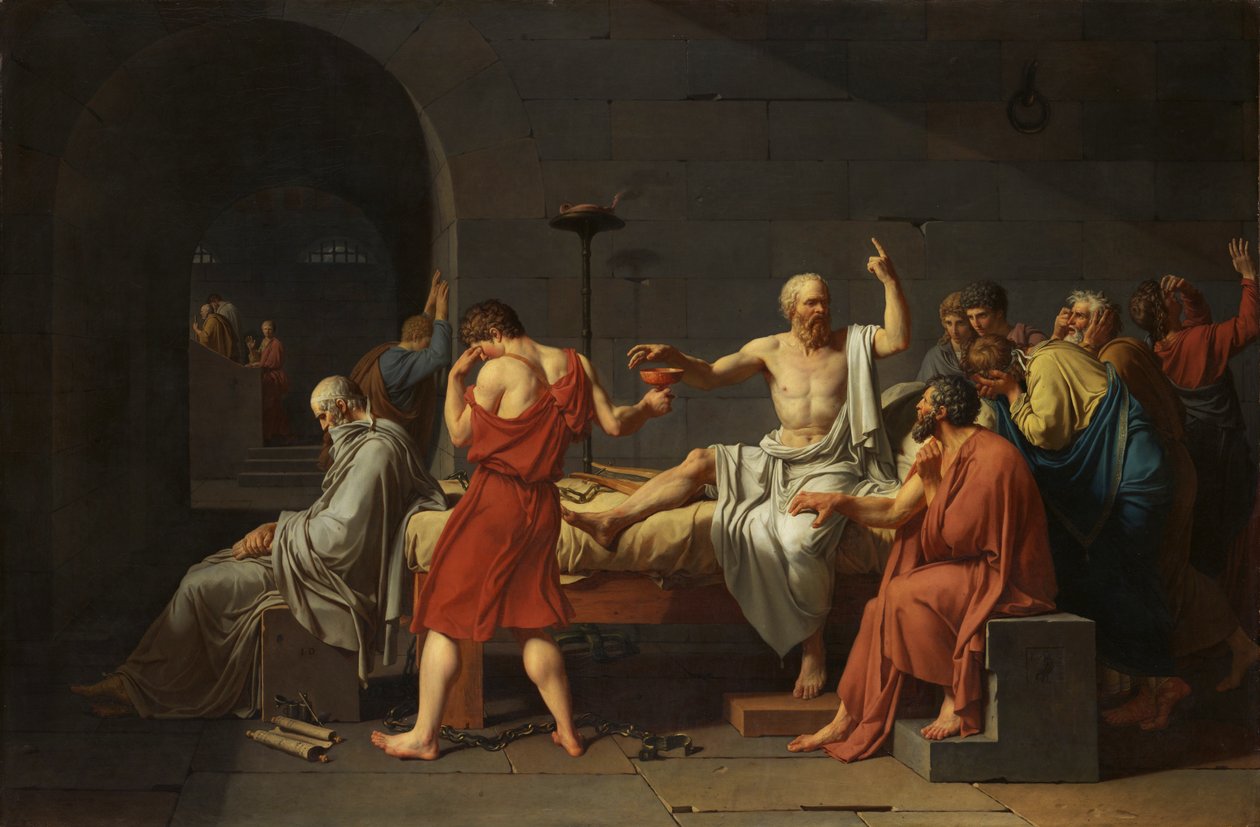 Szókratész halála alkotó: Jacques Louis David