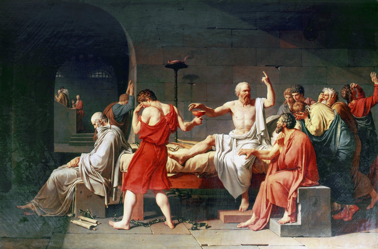 Szókratész halála, ie 4. század, 1787 alkotó: Jacques Louis David
