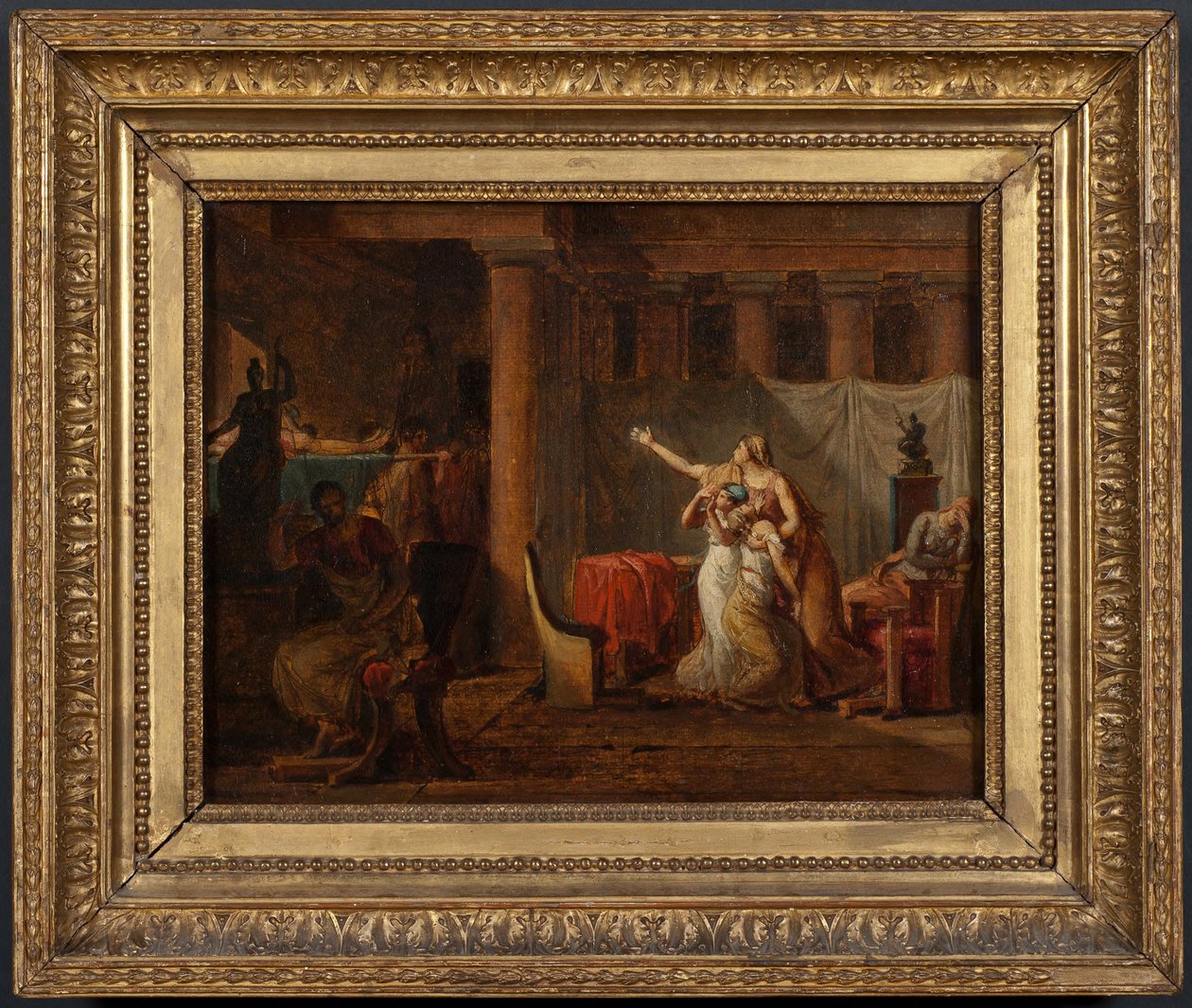 A lictorok visszahozzák Brutusnak fiai holttestét. Tanulmány alkotó: Jacques Louis David