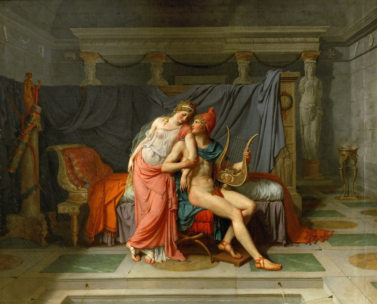 Heléna és Párizs szerelmei alkotó: Jacques Louis David
