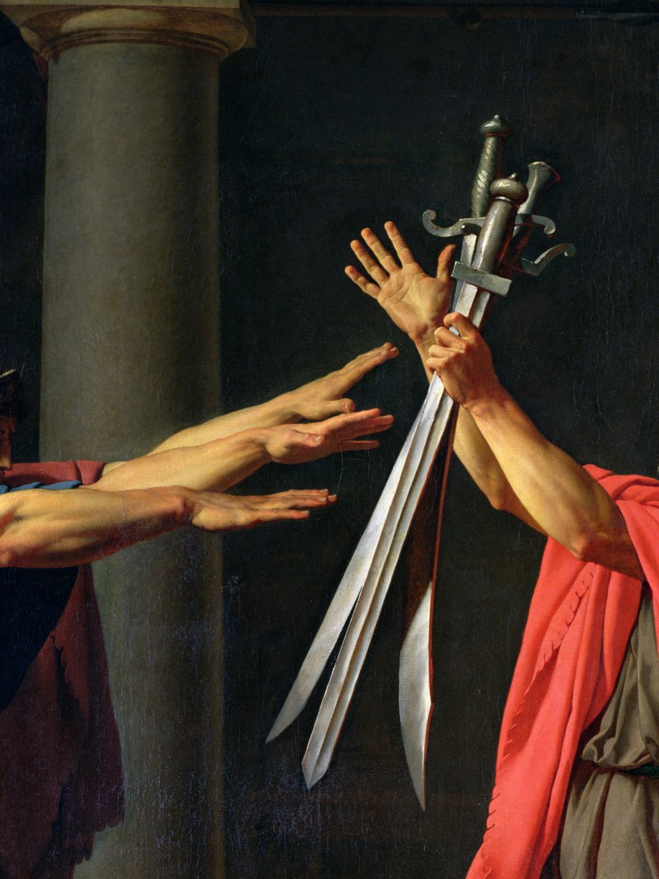 Horatii esküje, 1784, olaj, vászon, 2290-es részlet alkotó: Jacques Louis David